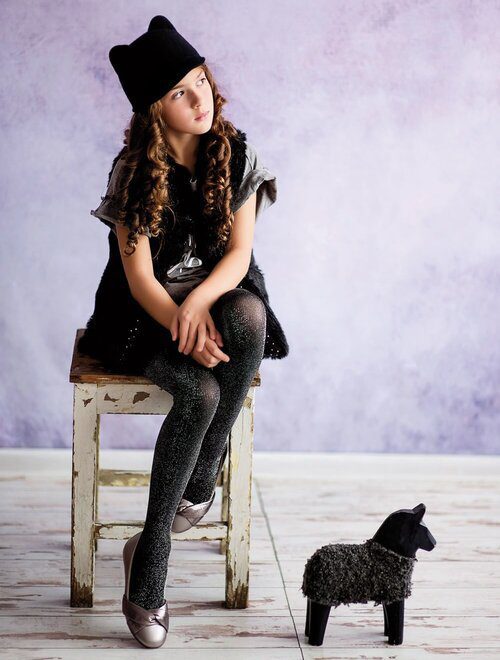 Ciorapi copii fete Knittex Moya 60 den Lycra metalizat elasticitate optima