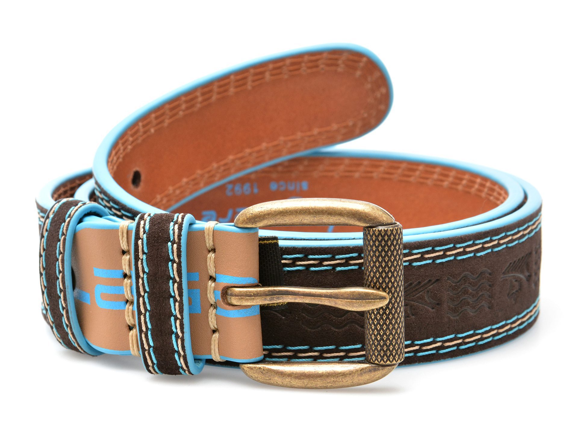 Curea barbati LA Galere maro 7871640 din piele intoarsa