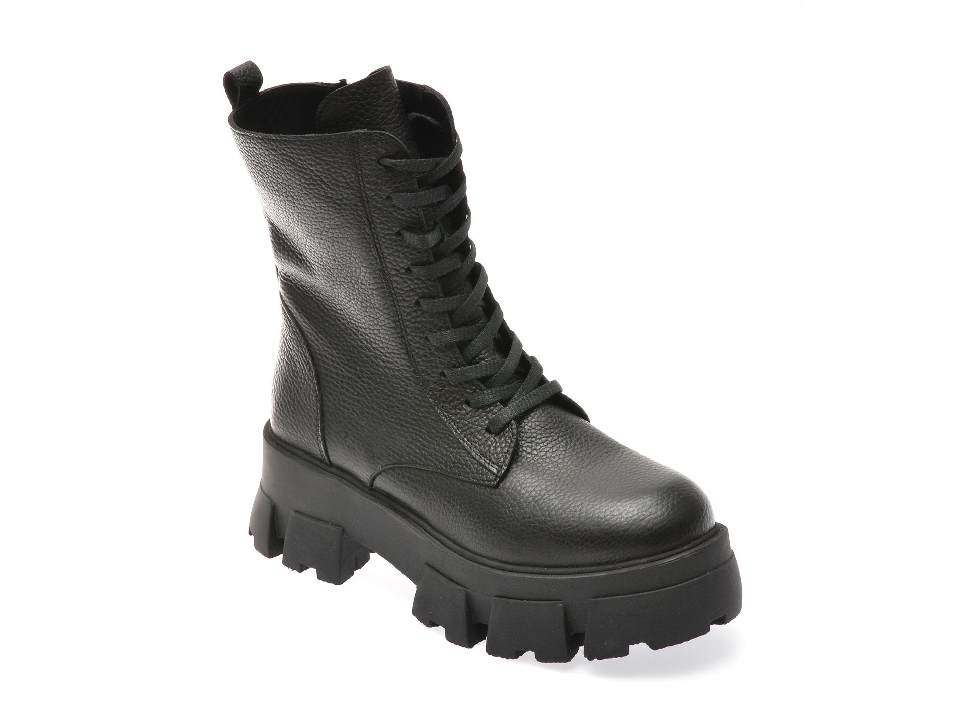 Ghete Elle Model 138 Femei Negre Piele Naturala Talpa Cauciuc