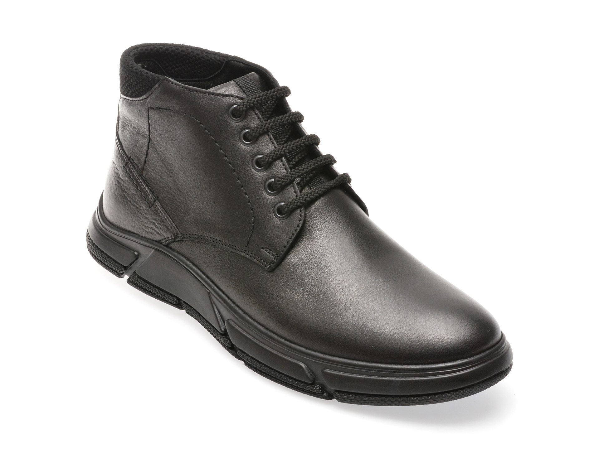 Ghete Otter 7346 barbati negre din piele naturala