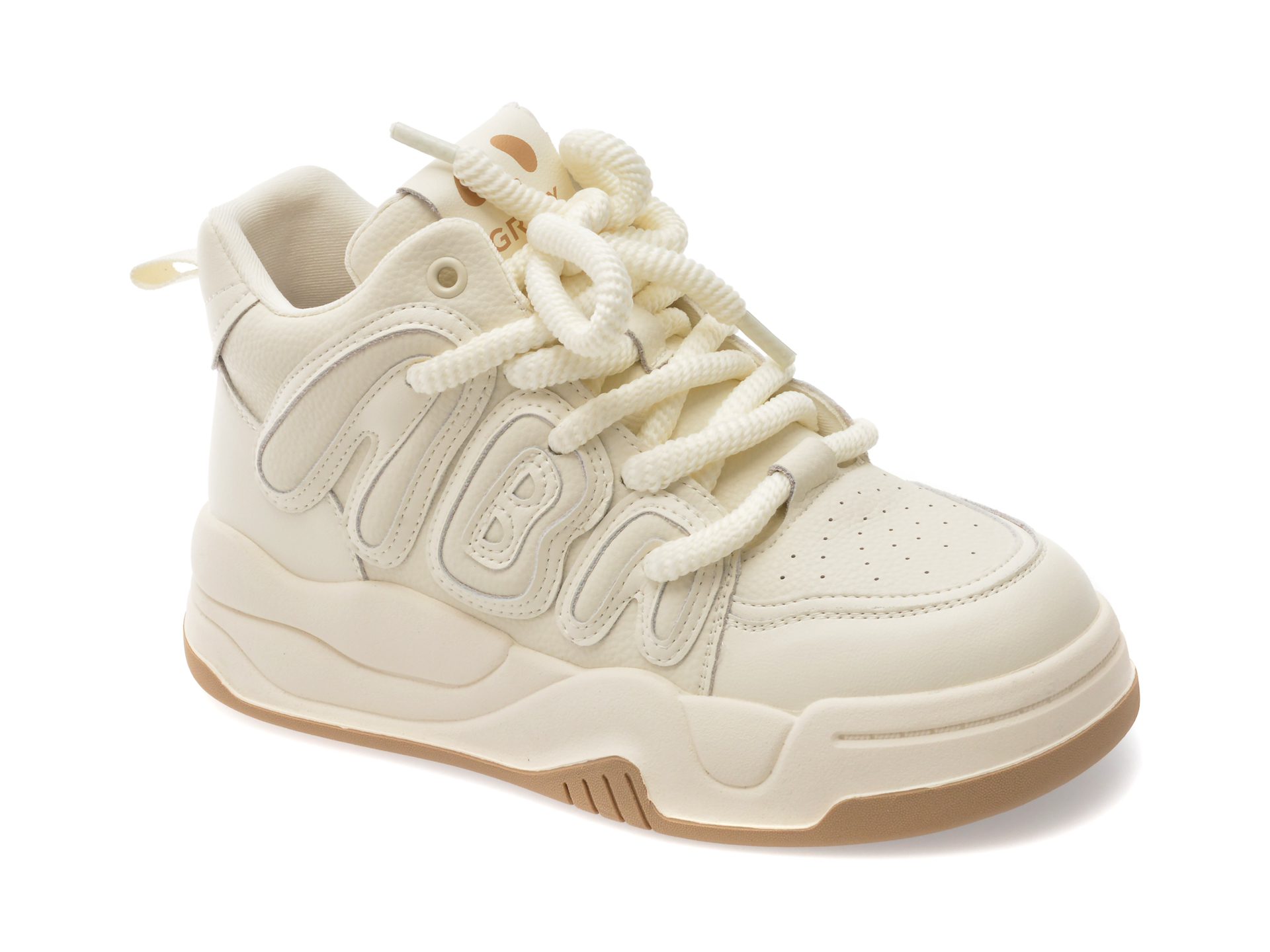 Ghete albe Gryxx model 578 din piele naturala cu talpa din cauciuc