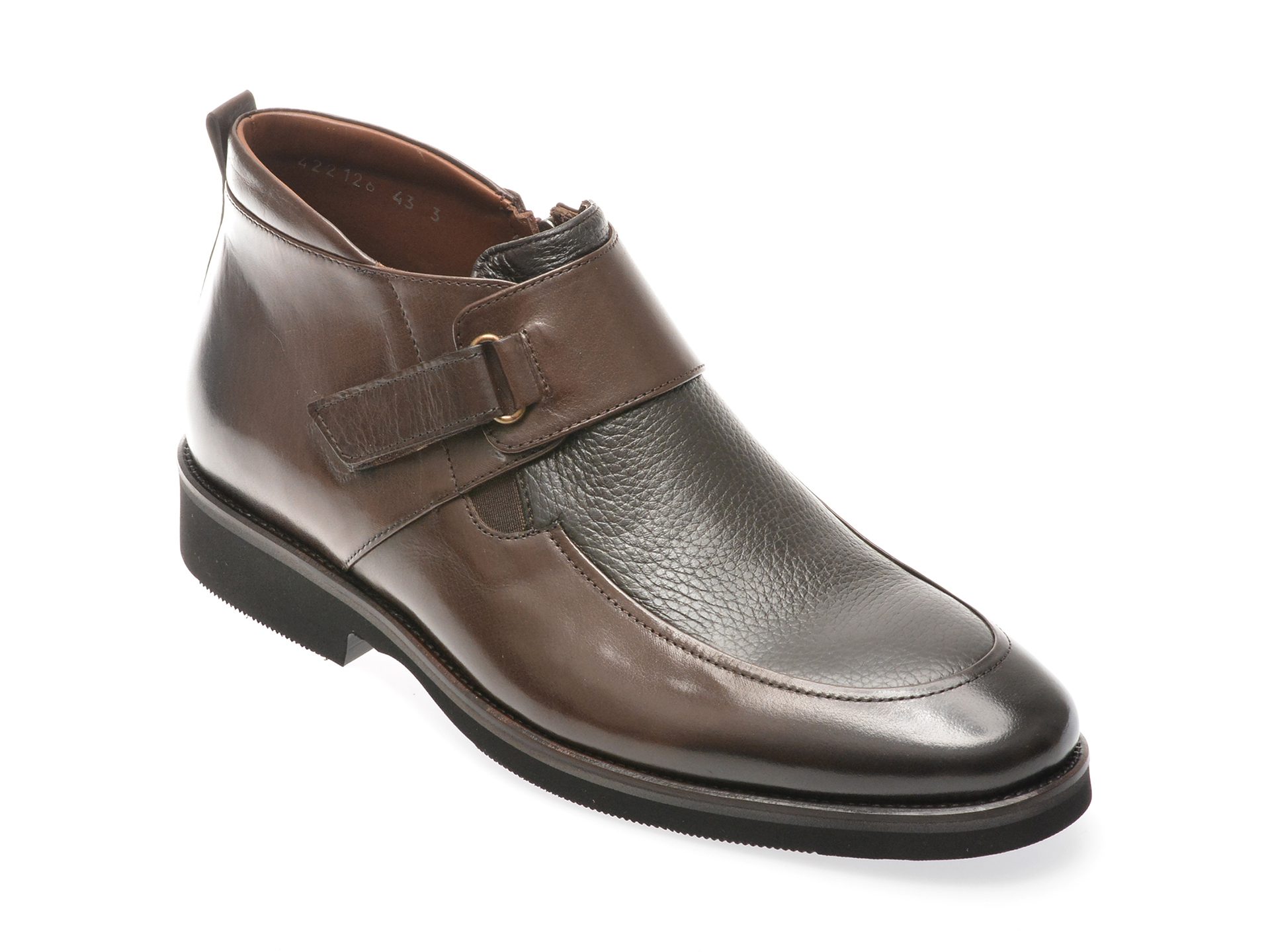 Ghete barbati LE Colonel 422126 maro piele naturala fermoar talpa cauciuc