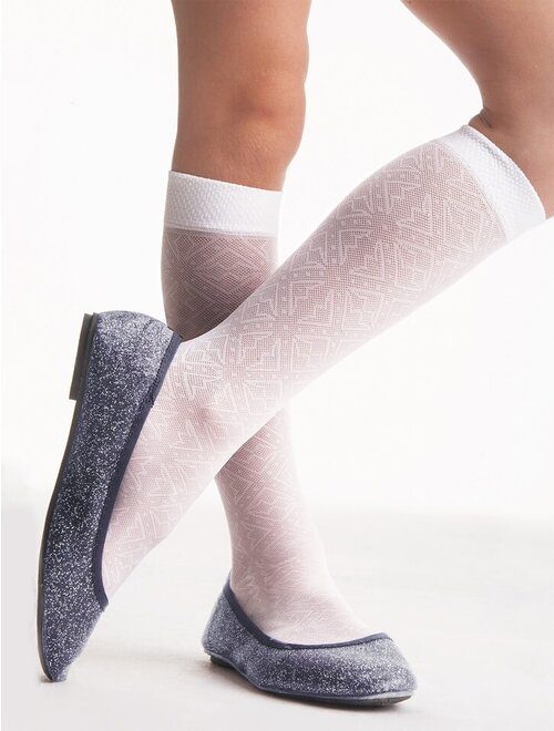 Knittex Zuzia Set 2 buc sosete fete sub genunchi flori mari Lycra 20 den