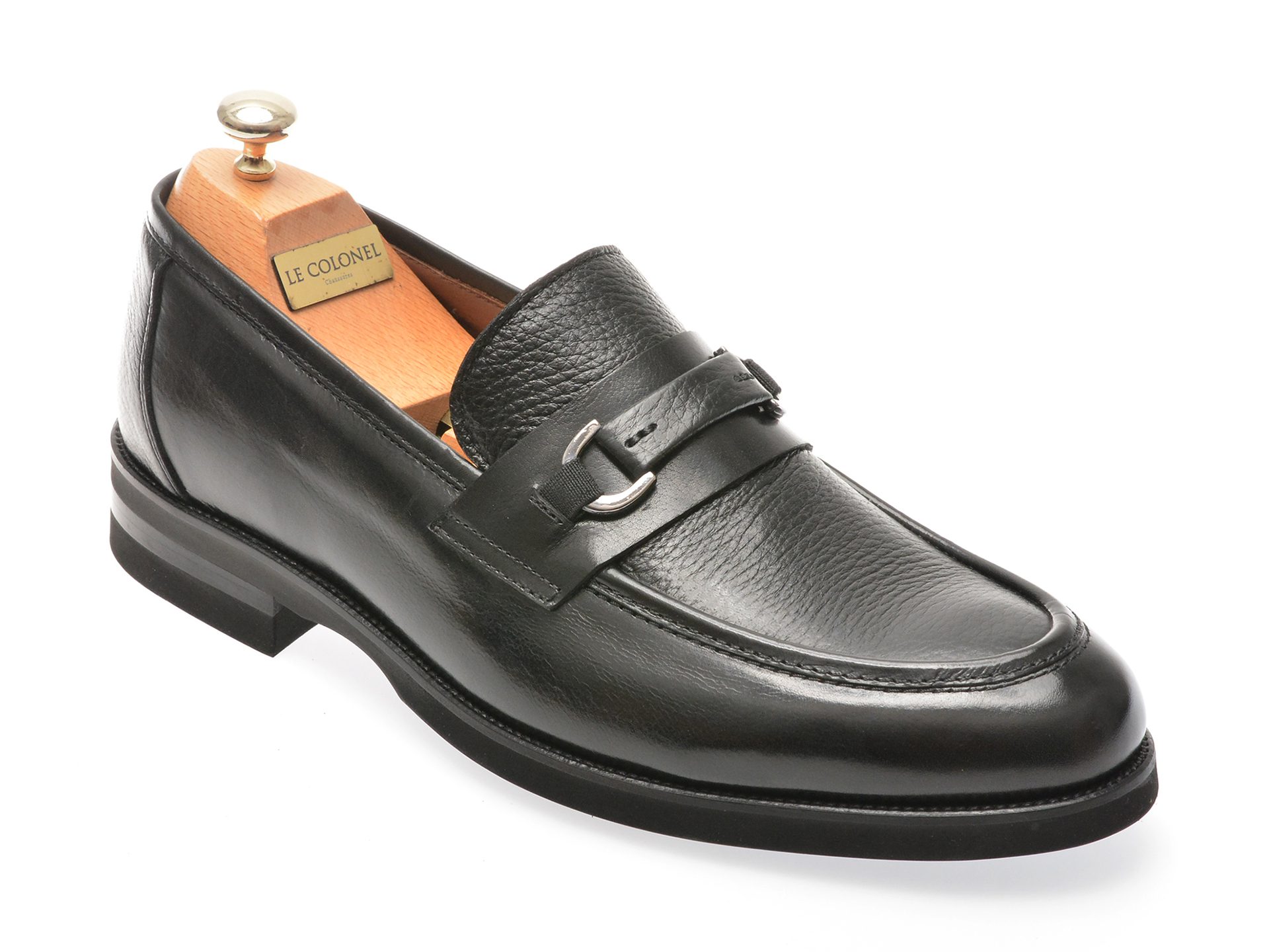 Mocasini LE Colonel negri model 63933 din piele naturala