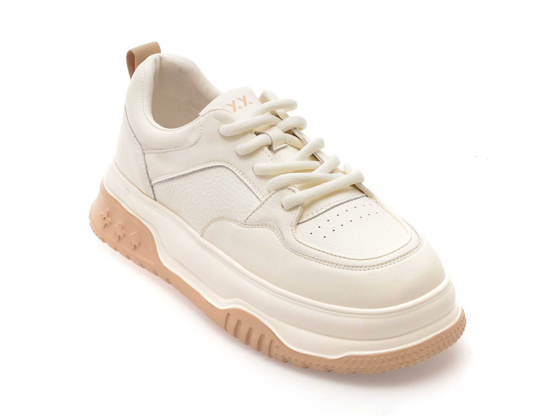 Pantofi sport pentru femei Gryxx Model 3217 din piele naturala alb cu talpa cauciuc