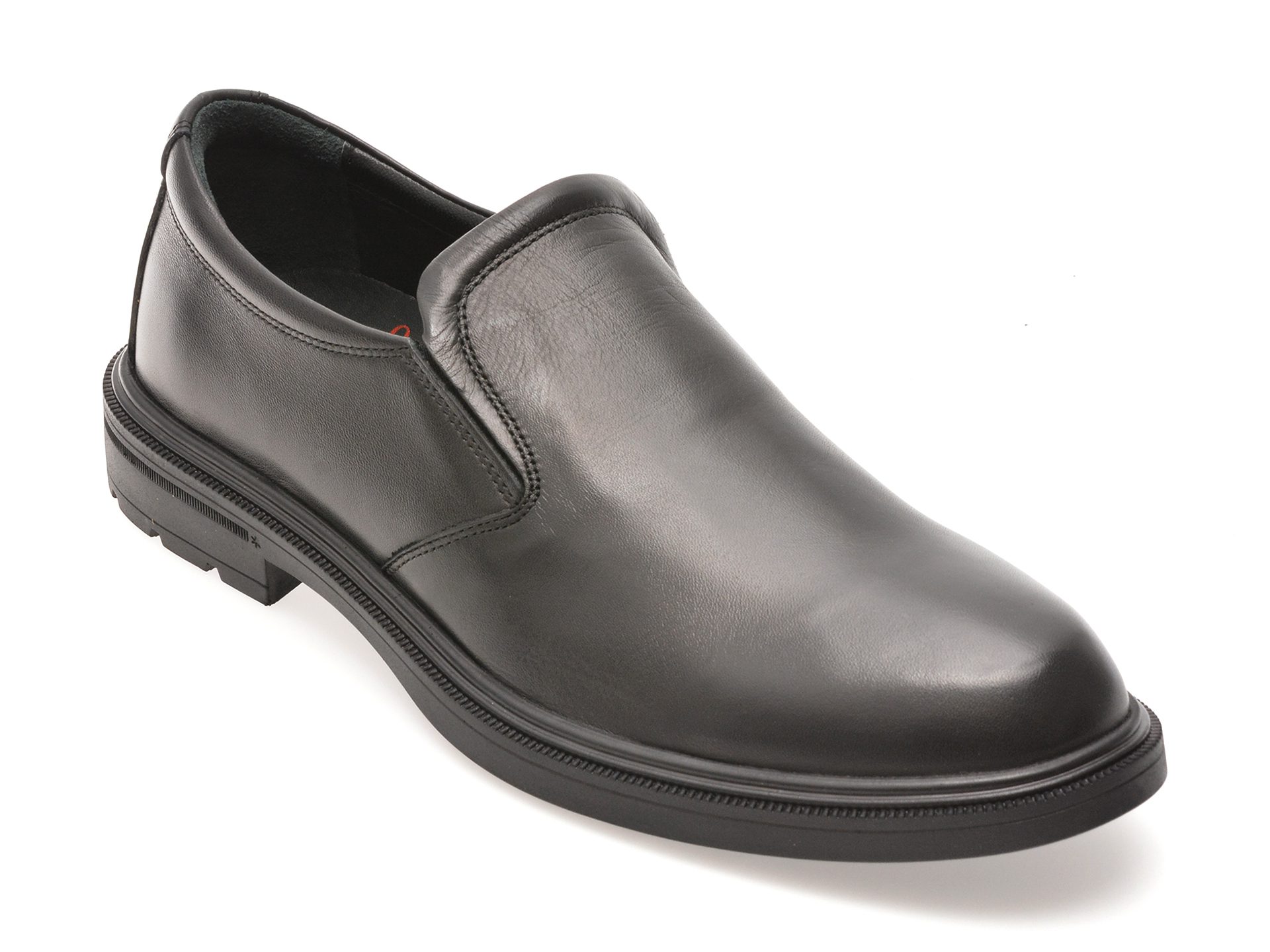 Pantofi barbati Otter A61 negru piele naturala slip-on