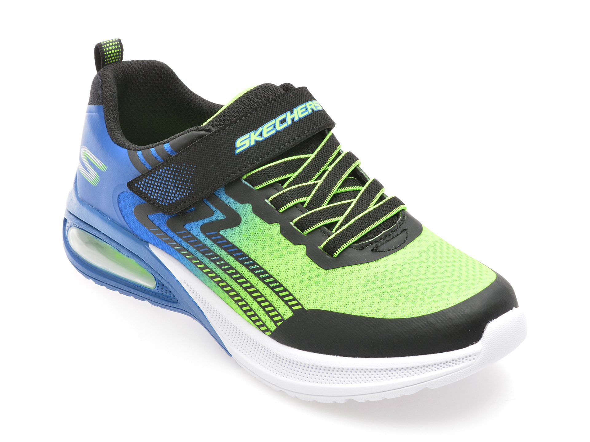 Pantofi sport Skechers Microspec Max Advance baieti albastri Velcro talpa cauciuc