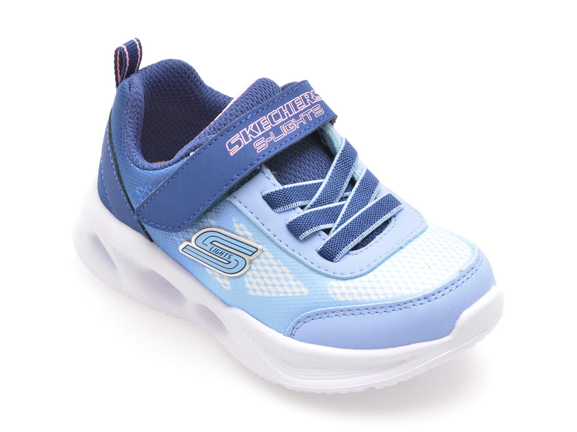 Pantofi sport Skechers Sola Glow albastri pentru fetite