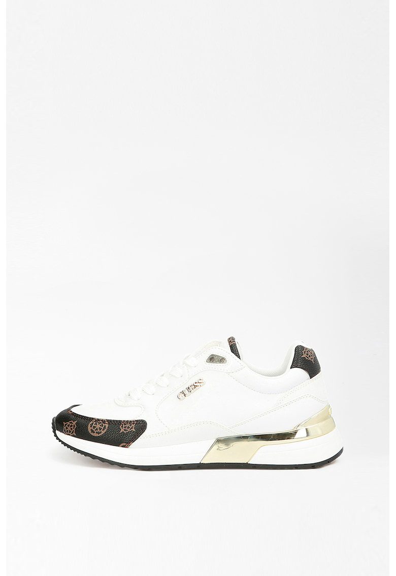 Pantofi casual Moxea din piele ecologica cu talpa wedge si detalii metalice