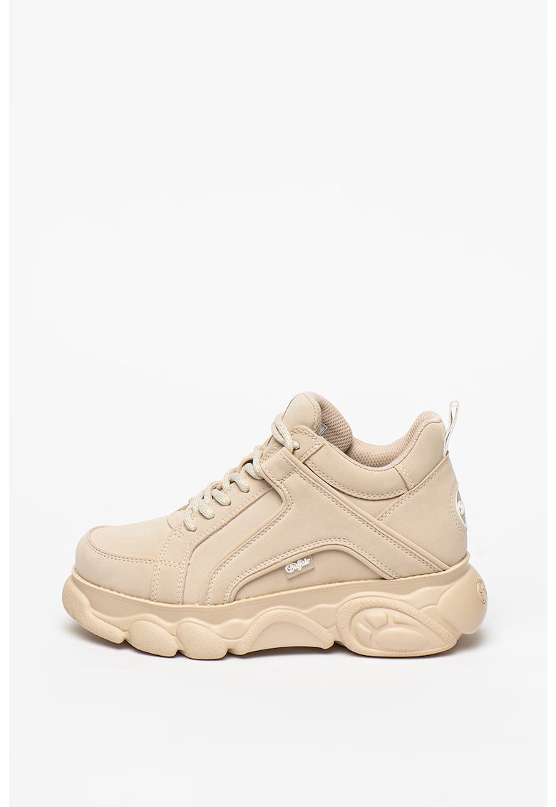 Pantofi sport cu talpa wedge din piele ecologica Corinn