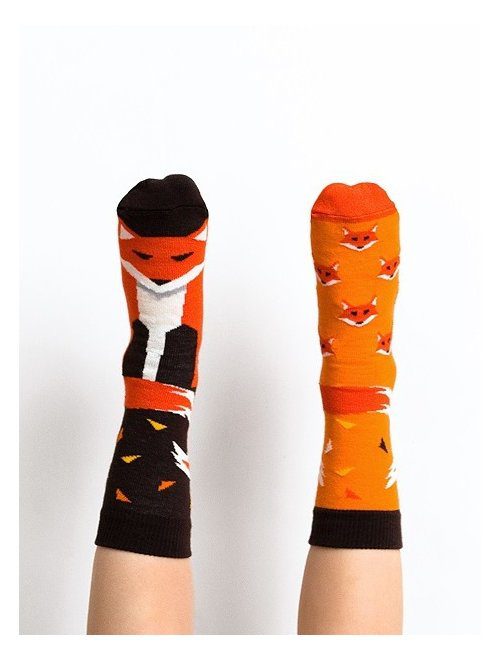 Sosete copii Nanushki FireFox design vulpe din bumbac elastic antialunecare