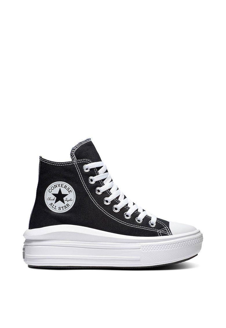 Tenisi Chuck Taylor All Star Move Hi negru talpa wedge Eva textil casual