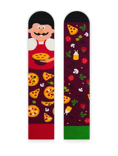 Sosete amuzante unisex Nanushki motiv pizza chef Giuseppe Eataliano
