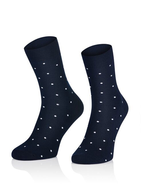 Sosete barbati Intenso albastru marin buline albe bumbac elastan