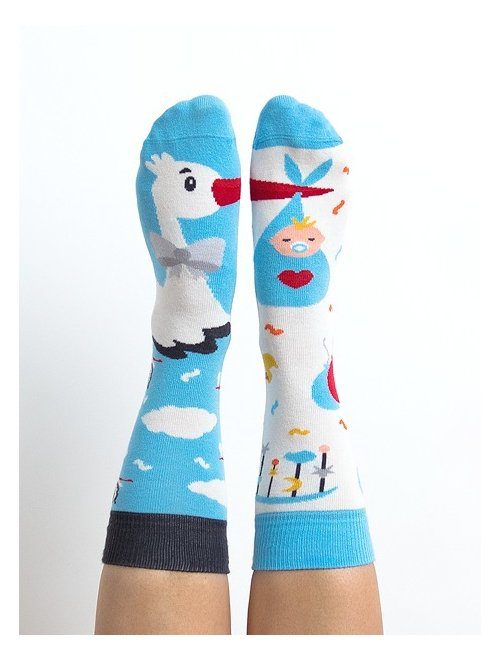 Sosete colorate Nanushki Tony Stork motiv bebelus bumbac elastic confortabile