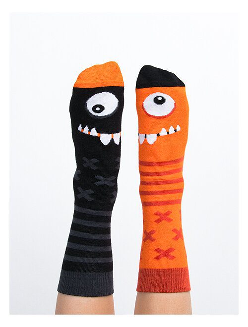 Sosete copii Nanushki Lelak Kids cu monstruleti din bumbac elastic