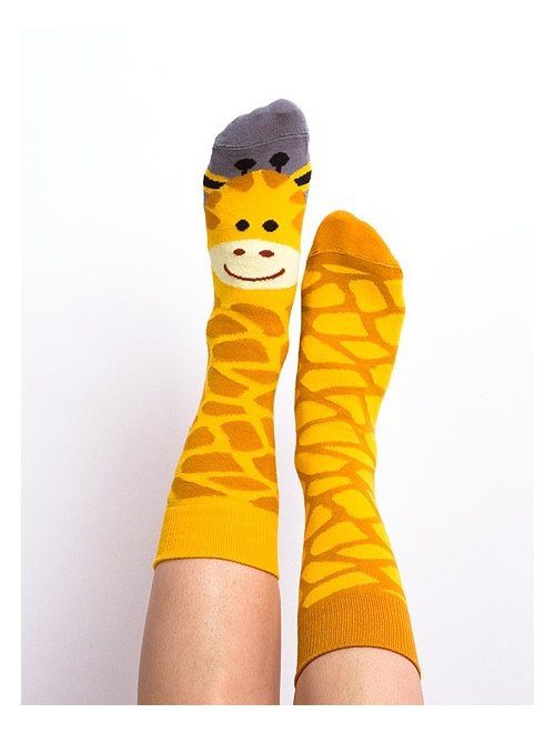 Sosete unisex Nanushki Gigi Giraffe din bumbac elastic cu design girafa