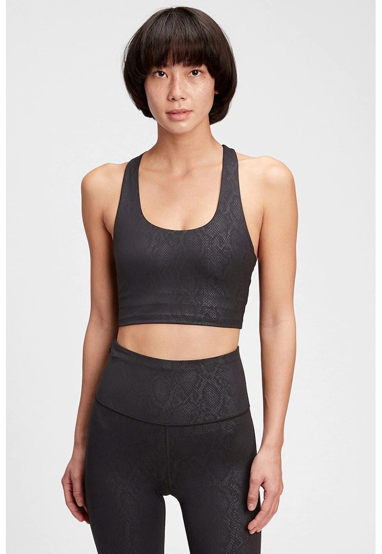 Bustiera negru sintetic model piele de reptila acoperire completa