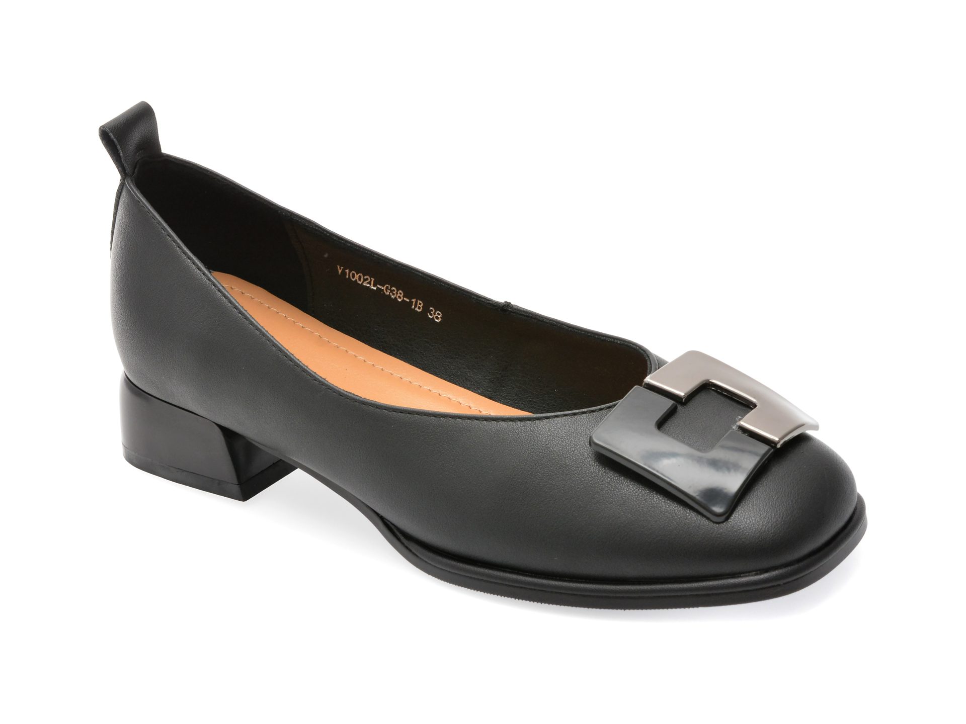 Flavia Passini Pantofi Femei Negri G38 Piele Naturala Slip-On Talpa Pvc