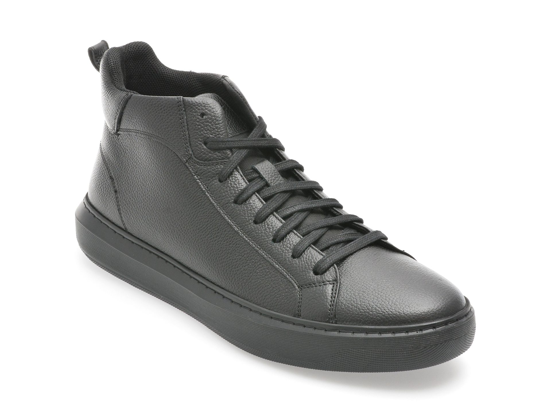 Ghete Geox U465WB barbati negre piele naturala sireturi talpa cauciuc