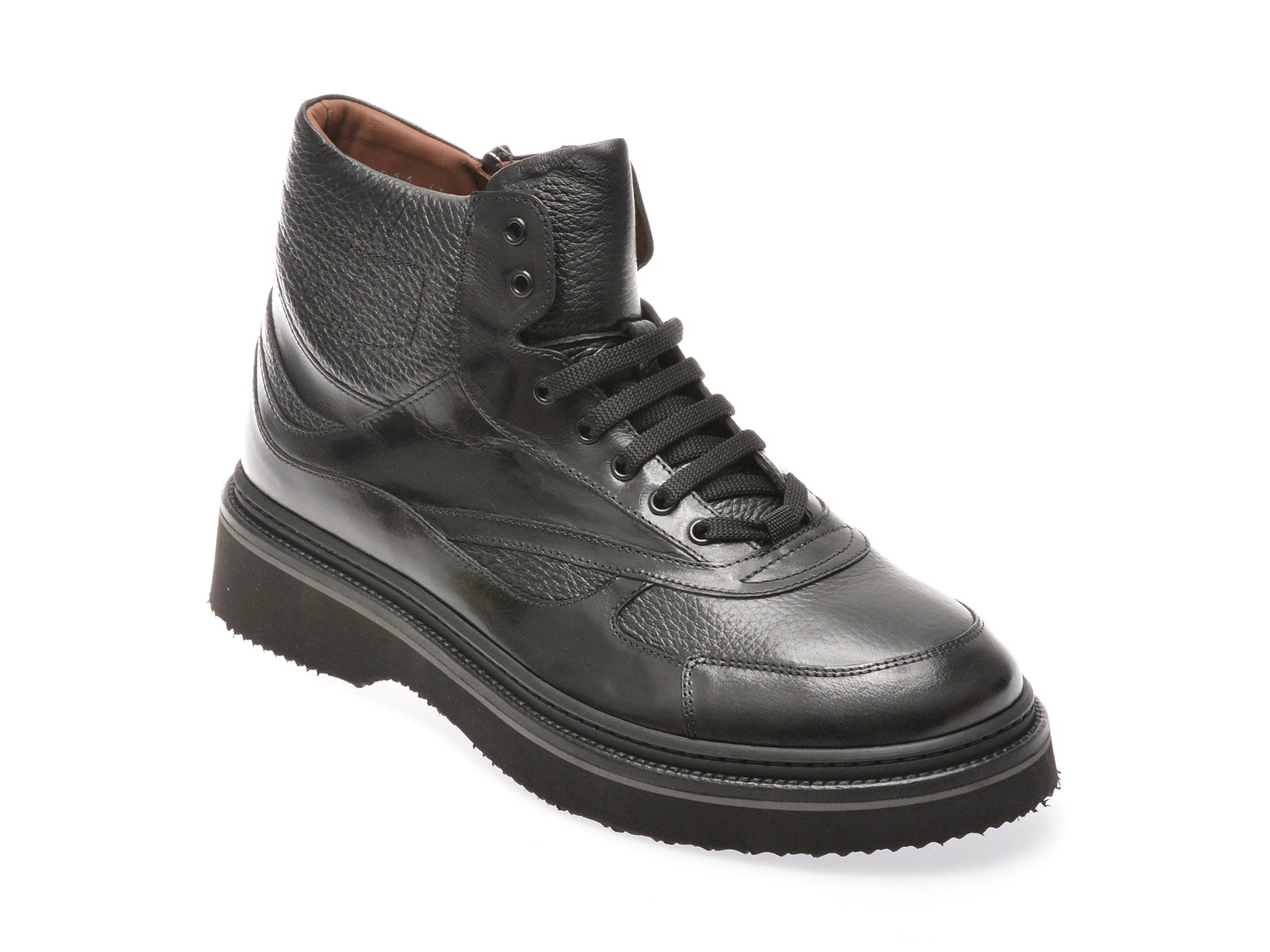 Ghete barbati LE Colonel 70011 negre piele naturala talpa cauciuc termoplastic