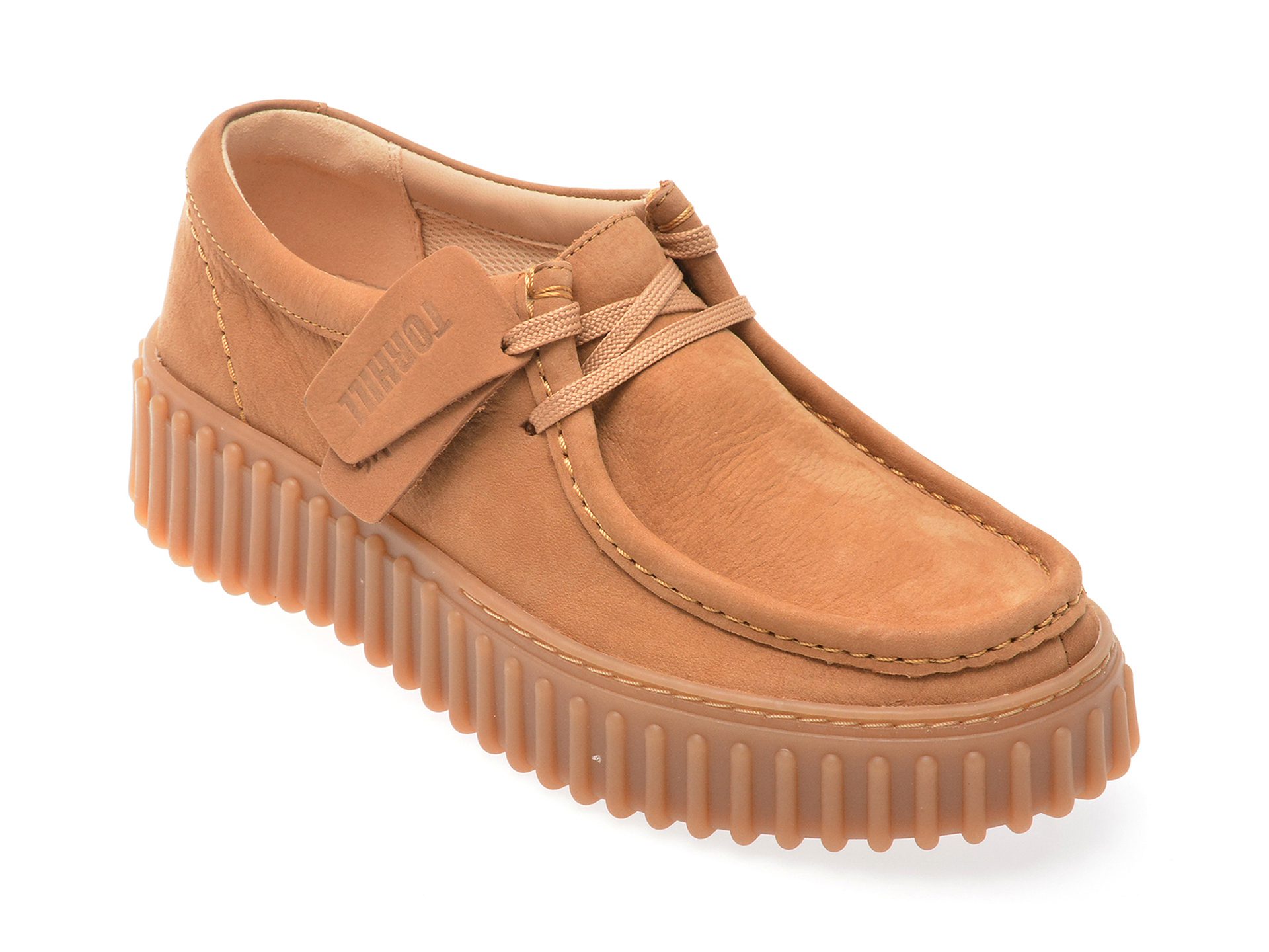 Mocasini Clarks Torhill Bee dama maro din nabuc cu talpa cauciuc si siret