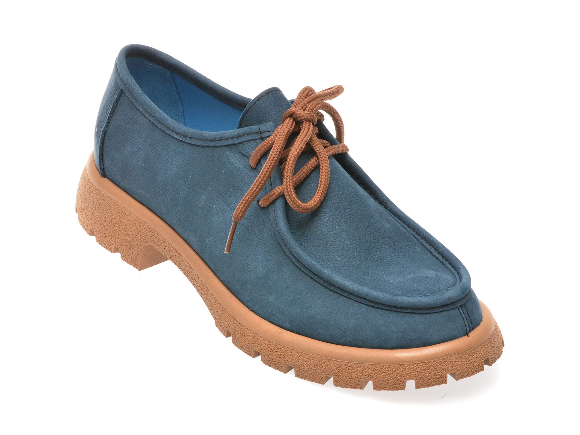 Mocasini Gryxx albastri din nabuc pentru femei