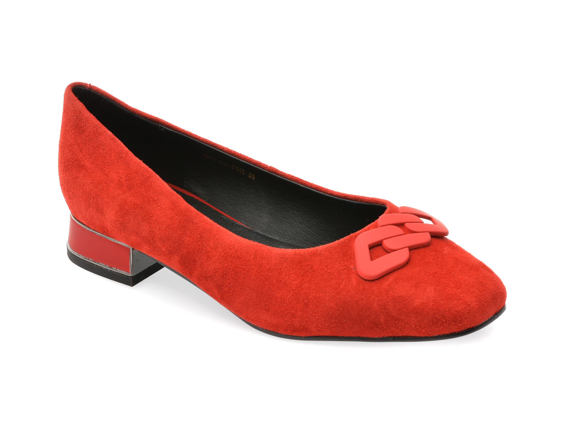 Pantofi Epica Rosii 6296 Femei Piele Intoarsa Slip-On Talpa Pvc