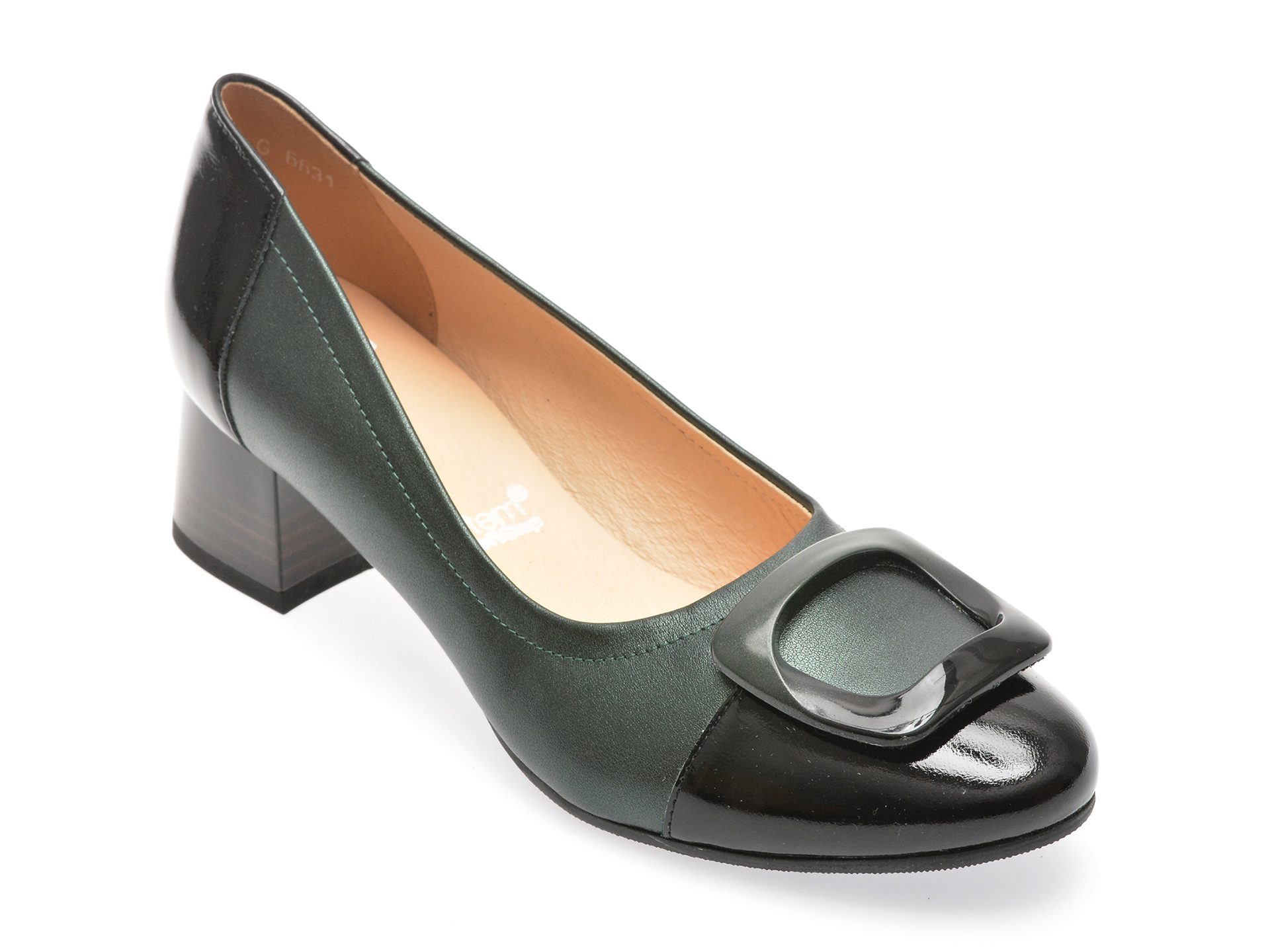 Pantofi Image 6631 femei slip-on verde piele naturala talpa Pvc