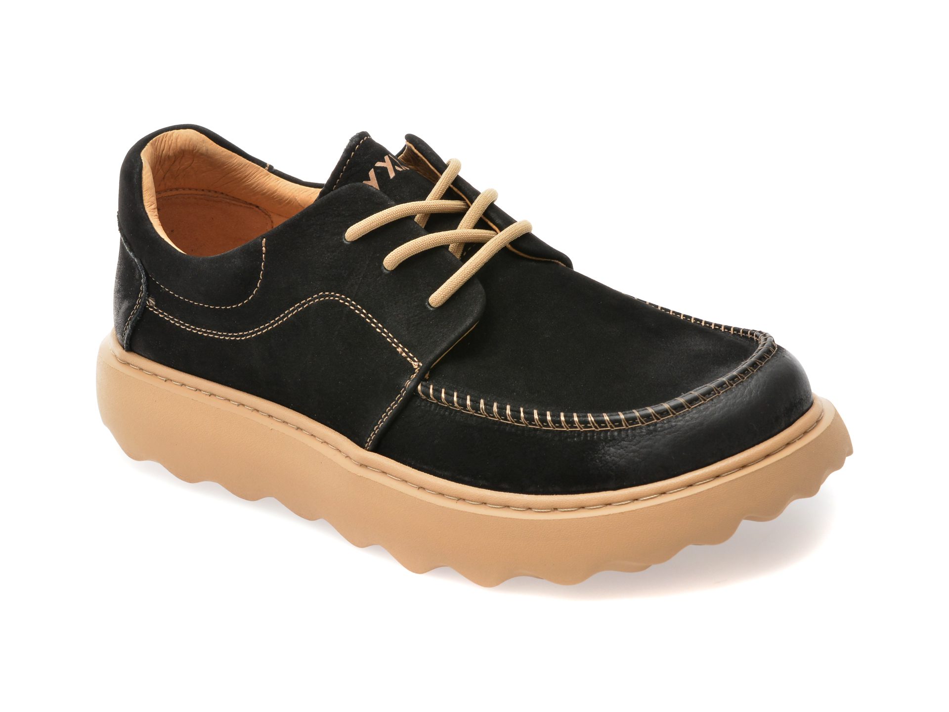 Pantofi barbati Gryxx model 3305 negri din piele naturala cu talpa din cauciuc