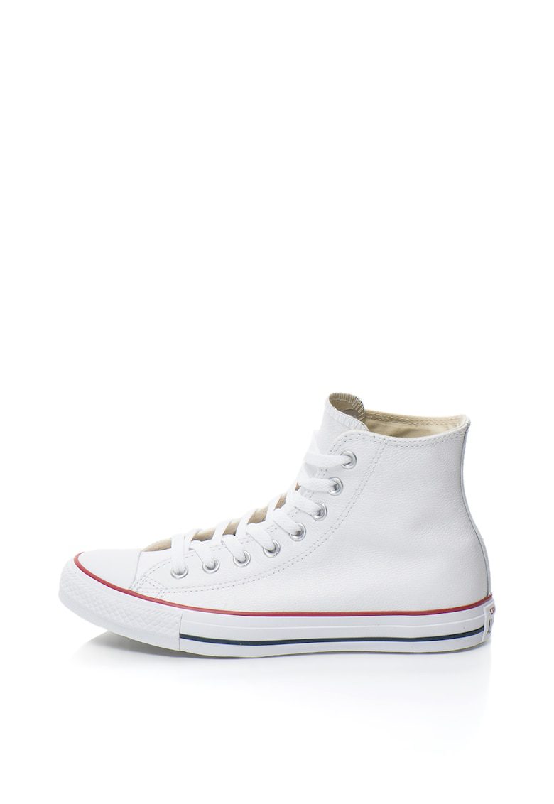 Tenisi inalti Chuck Taylor din piele naturala alb