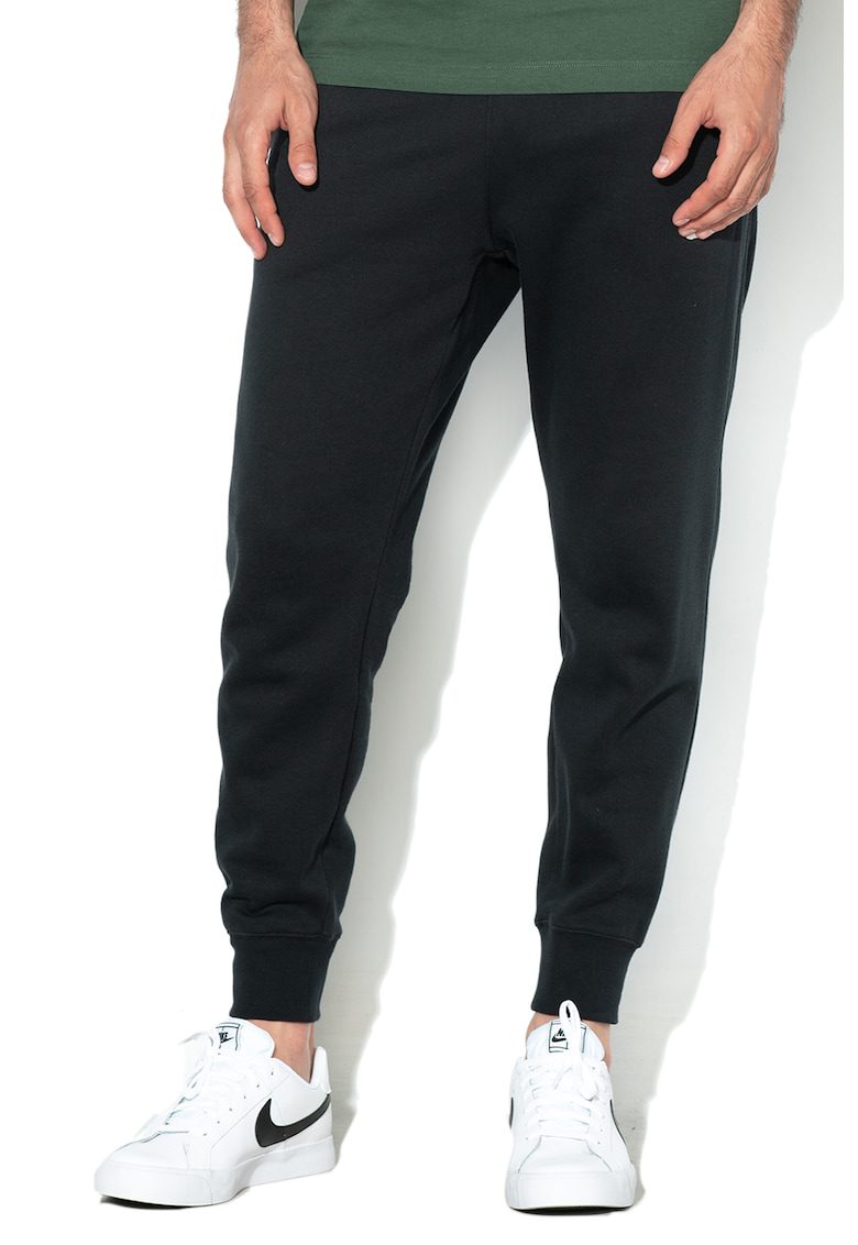 Pantaloni de trening negri din bumbac cu buzunare laterale si snur ajustabil