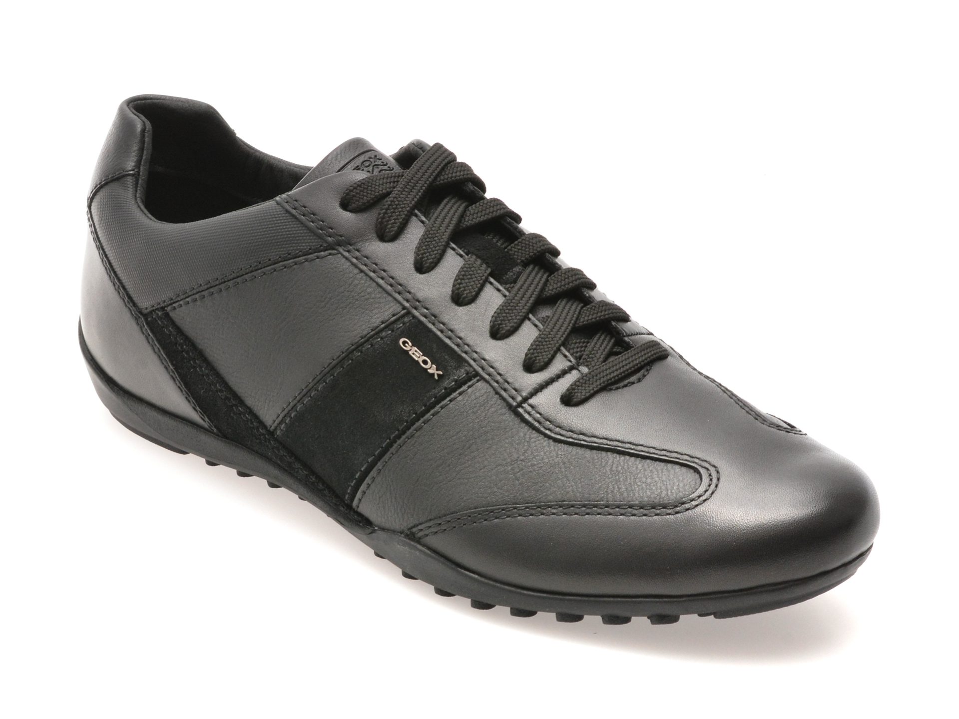 Pantofi Geox U74T5A Negri din Piele Naturala pentru Barbati cu Sireturi