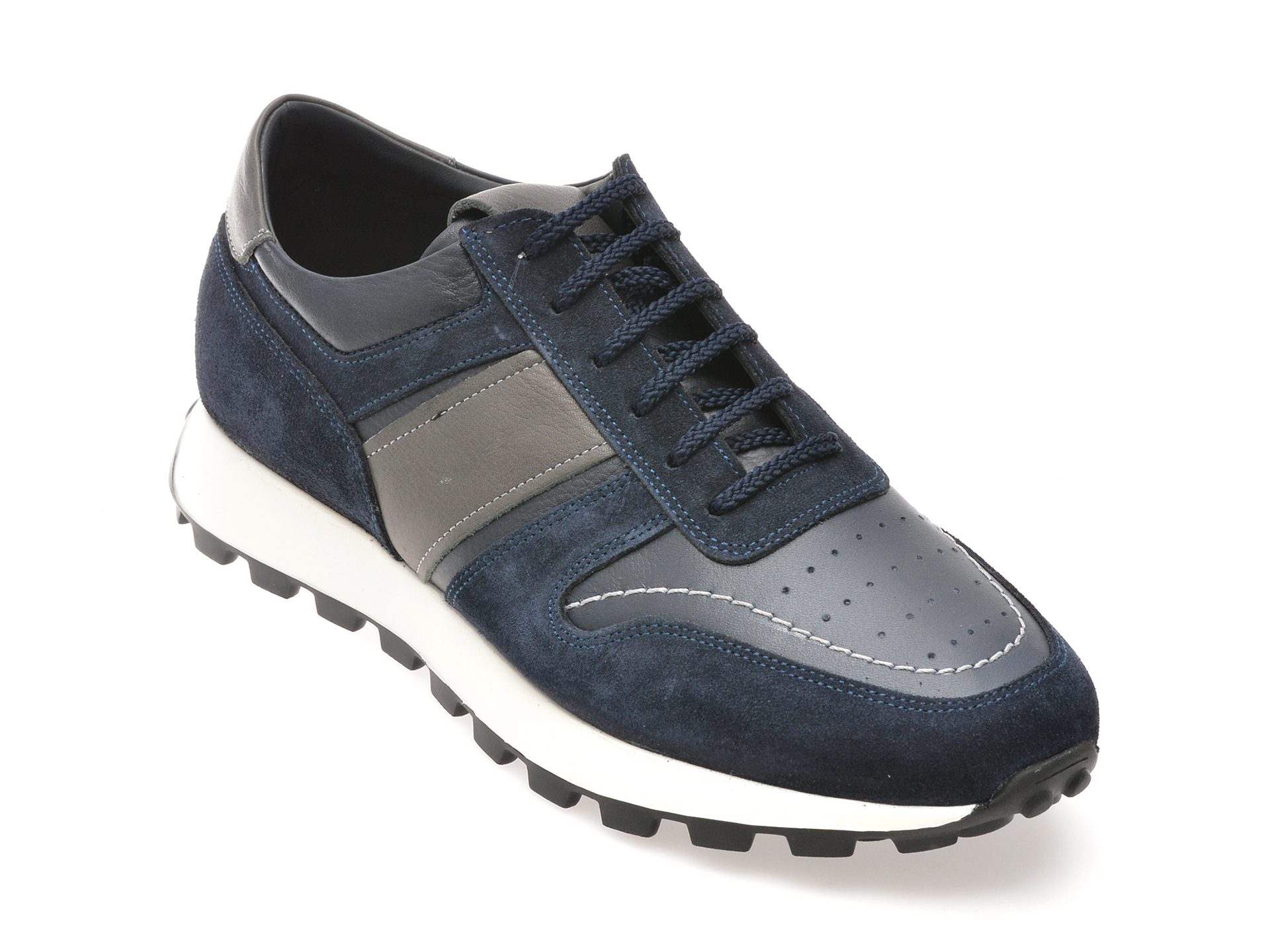 Pantofi Otter 2224 Barbati bleumarin piele naturala sireturi