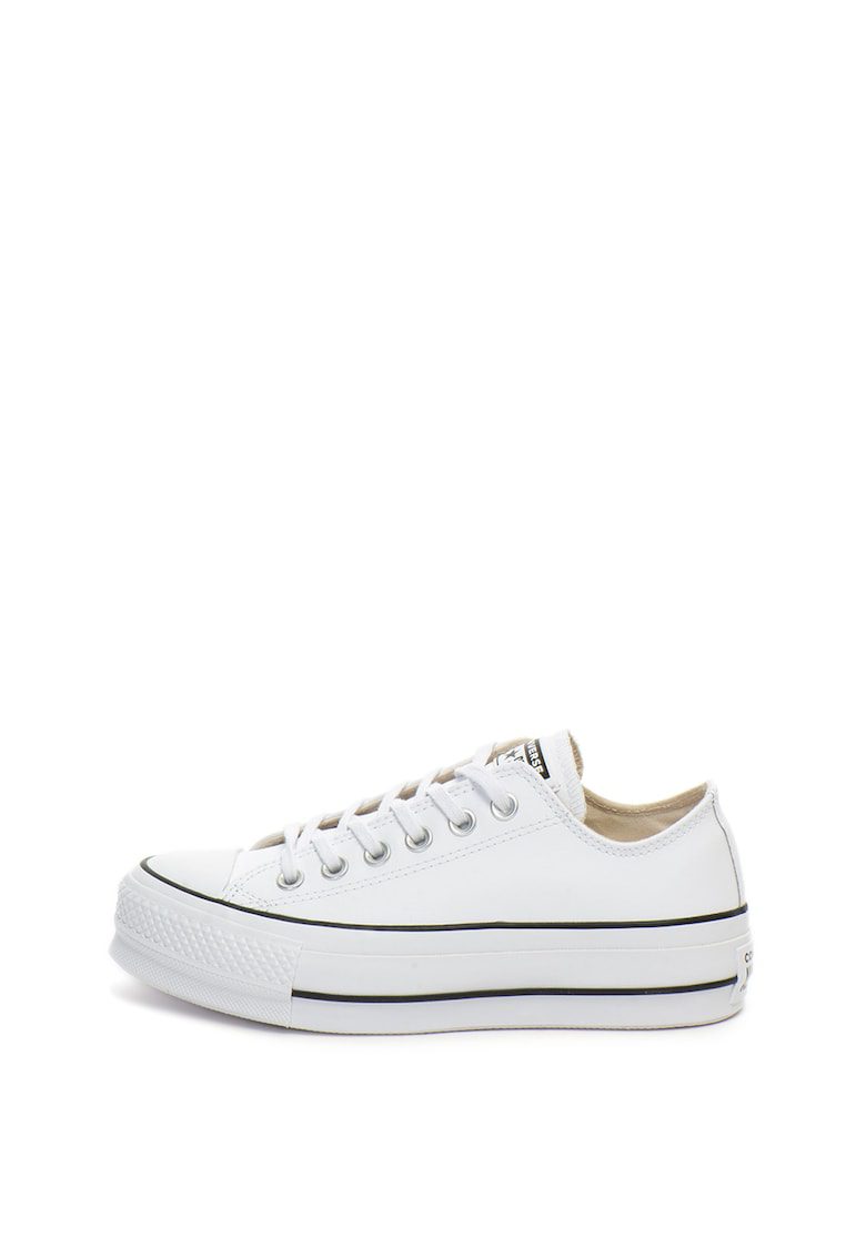 Chuck Taylor All Star Lift Tenisi Platforma 4.5 cm Piele Naturala Alb