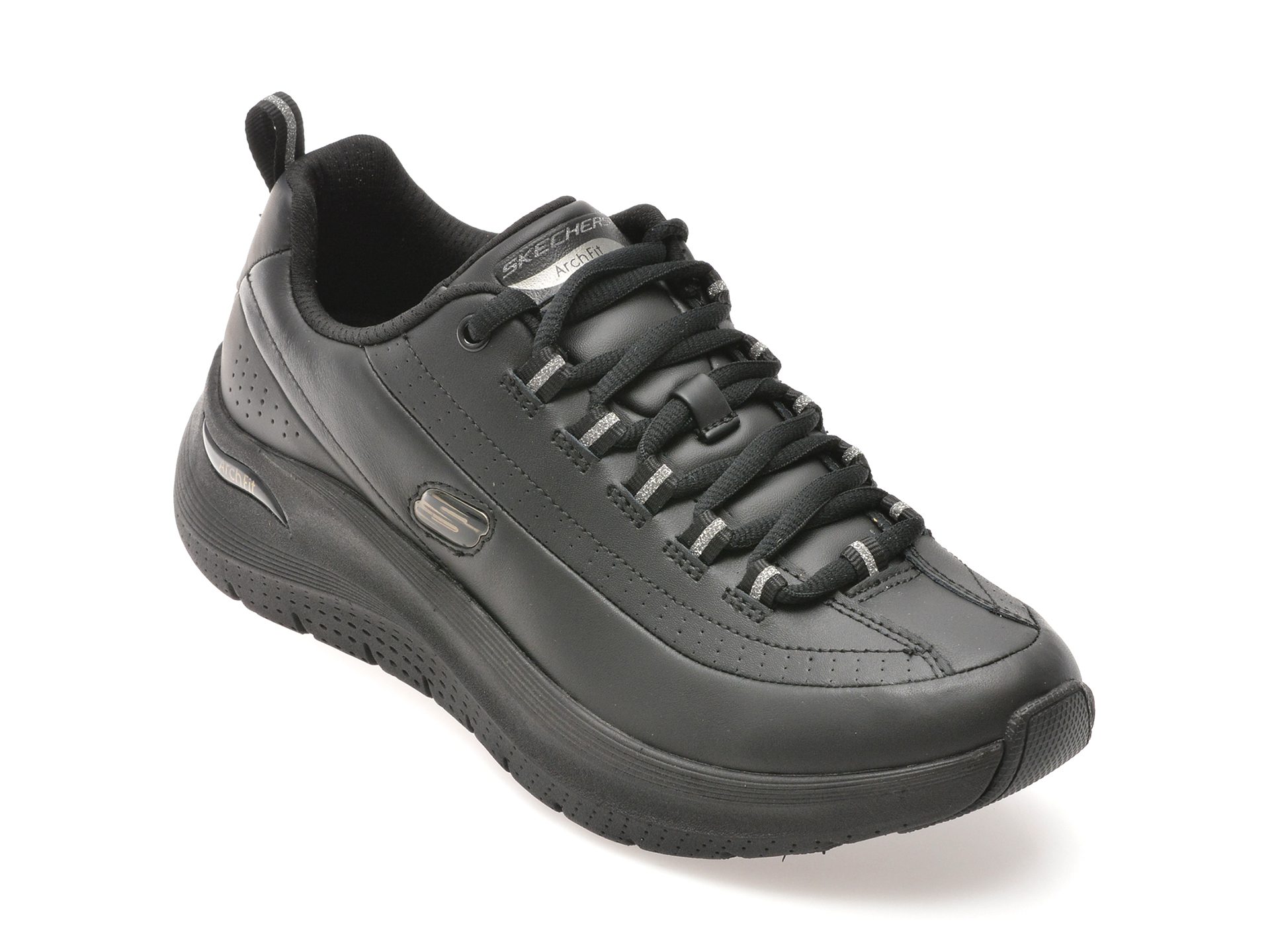 Pantofi sport Skechers Arch Fit 2.0 negri din piele naturala pentru femei